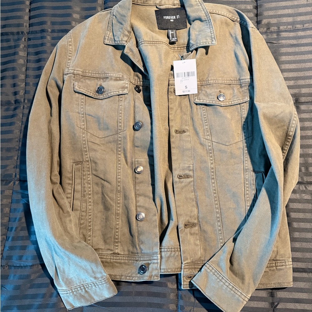 Forever 21 Men's Green Denim Jacket